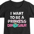 thumbnail image 3 of Instant Message - I Want To Be A Dinosaur -Not Princess - Toddler & Youth Girls Short Sleeve Graphic T-Shirt, 3 of 6