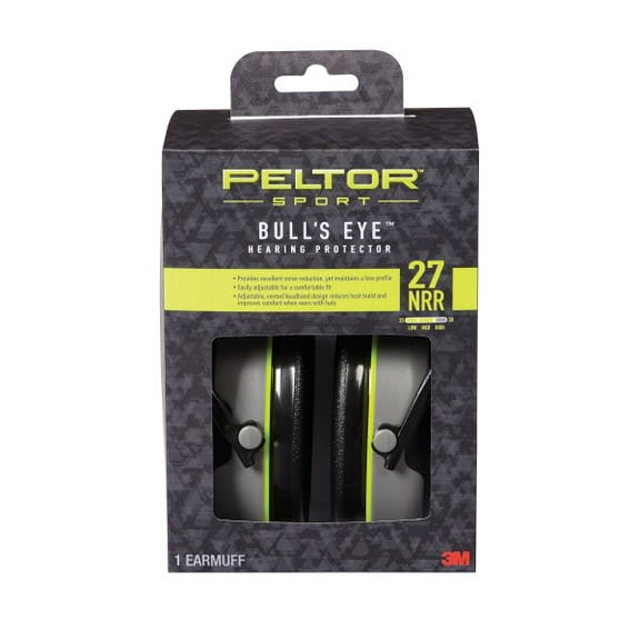 Peltor™ Sport Bull's Eye™ Hearing Protector, 97041-PEL-6C, 27 NRR Black/Gray