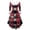 Red, variant on Christmas Dresses for Women Women's Fashion V-neck Casual Fit Christmas Print Party Long Sleeve Dress with Fur for Festive Occasion,Black,L