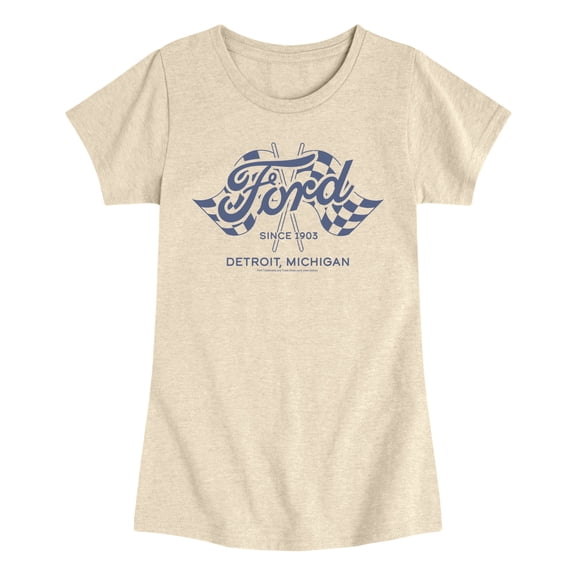 Ford - Ford Detroit Girls' Fitted Short Sleeve Graphic T-Shirt