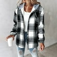 thumbnail image 2 of NAFUU Womens Plaid Jacket Womens Lightweight Casual Jacket Plaid Long Sleeve Button Down Hooded Jackets Shacket Warm Coat Comfort Casual Coats, 2 of 5