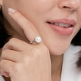 thumbnail image 3 of Angara Solitaire Freshwater Cultured Pearl Bypass Ring in 14K White Gold for Women | June Birthstone Jewelry for Her, 3 of 8