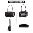 thumbnail image 4 of Spencer Women Lady Large Tote Bag Handbags PU Leather Hobo Shoulder Bags Top Handle Satchel Purse, Black, 4 of 9