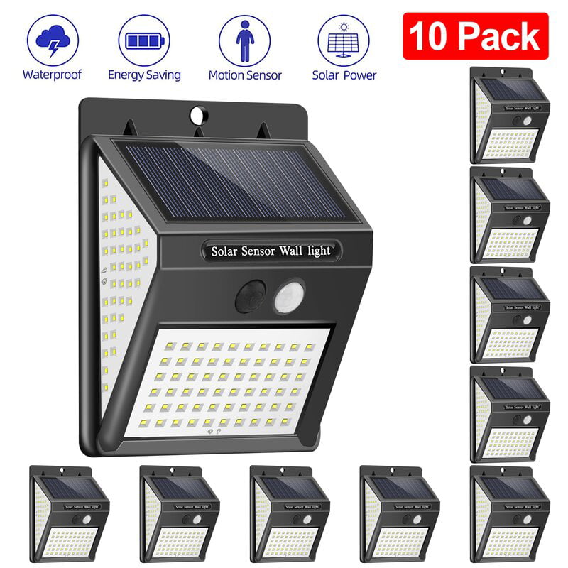 6 Pack Solar Powered 288 LED PIR Motion Sensor Wall Light Garden Outdoor Lamp US