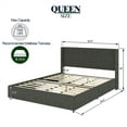 thumbnail image 3 of Queen Size Platform Bed Frame, Wingback Storage Bed, Queen Size Velvet Upholstered Platform Bed with Tight Channel and Modern Design Headboard, No Box Spring Needed, 3 of 9