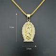thumbnail image 3 of Religious 14K Yellow Gold Virgin Mary Pendant Necklace Women Jewelry Christian Gold Color Iced Out Madonna Necklace D049, 3 of 9