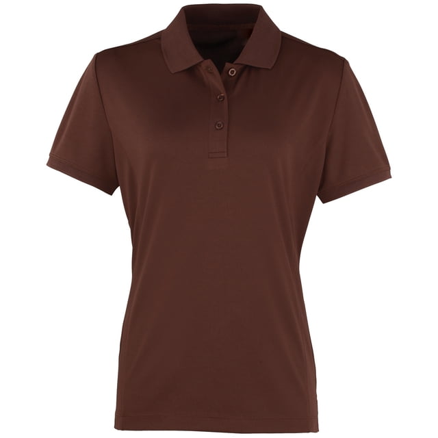 Premier- Polo de manga corta Coolchecker para mujer (Marrón)