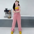 thumbnail image 4 of Coerni Girls Denim Overalls Y2k Kids Wide Leg Jeans Jumpsuit Bib Overall Pockets Tween Straight Hip Hop Coverall Girls Romper, 4 of 9