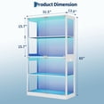 thumbnail image 2 of Set of 2 Glass Display Cabinet 4-Tier, Curio Cabinets with Glass Doors, Storage Cabinet with 3 Color Lights, Human Body Sensor & Charging Ports,for Collectibles/Toys/Books, 2 of 10