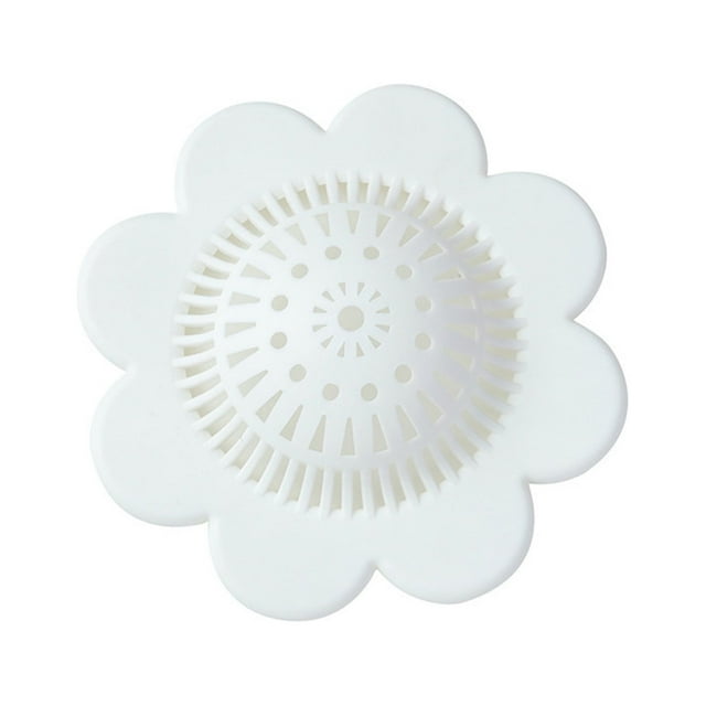Pisexur Batería de cocina Protector de desagües con forma de flor, recogedor de pelos, colador, trampa, filtro de fregadero antiobstrucción de plástico reutilizable para la cocina del hogar