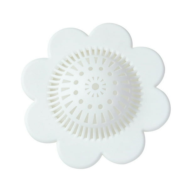 Pisexur Batería de cocina Protector de desagües con forma de flor, recogedor de pelos, colador, trampa, filtro de fregadero antiobstrucción de plástico reutilizable para la cocina del hogar