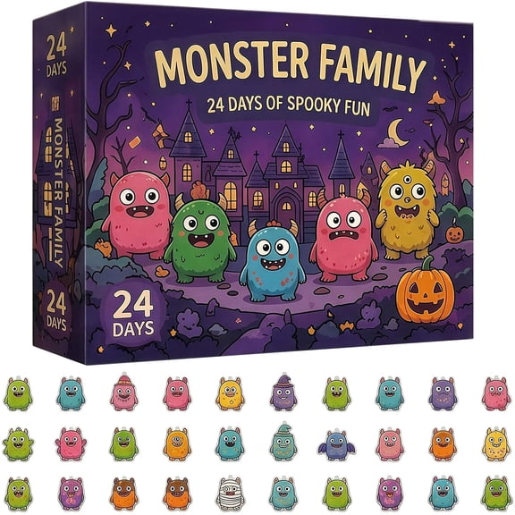Halloween Advent Calendar 2026, 24 Day Countdown Calendar, 2D Acrylic Tabletop Ornaments, Spooky Shelf Decor Collection, Holiday Countdown Display Set