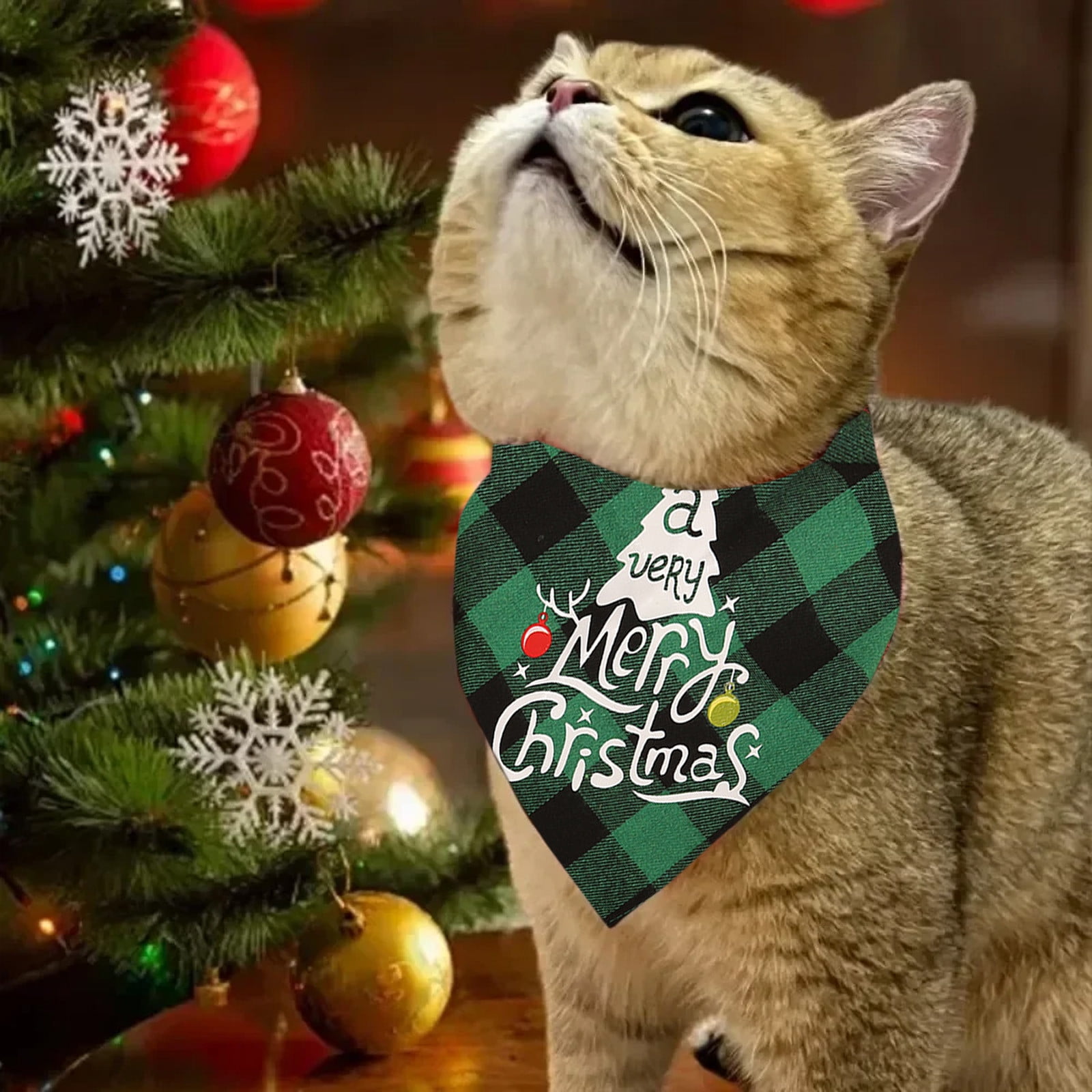2 Bandanas De Noël Pour Chien - Motifs Père Noël Et Bonhomme De Neige, Tissu Doux, Taille Universelle - 7