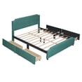 thumbnail image 3 of uhomepro Storage Upholstered Platform Bed Queen Size with Nail Trim Headboard, 4 Storage Drawers, Wood Slats Support, Mattress Foundation No Box Spring Required, Green, 3 of 12