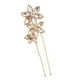 thumbnail image 5 of 2 Pedazos Pinza de Cabello Pasador Forma U de Flores con Pedrería Artificial Elegante, 5 of 9