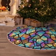 thumbnail image 5 of Rateoe Colored Glass1 Pattern Christmas Tree Skirt with Ties , Christmas Tree Decorations, Farmhouse Christmas Decor Xmas Holiday Decorations-30", 5 of 6