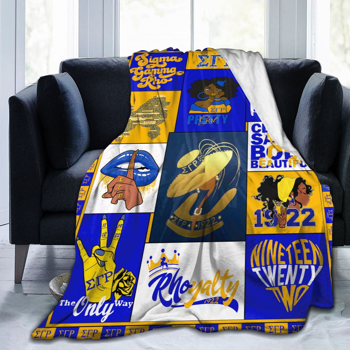 Sigma Gamma Rho Sorority Paraphernalia Gifts for Women Lightweight Flannel Throw Blankets 1922 Poodle Gifts Idea 80"x60"