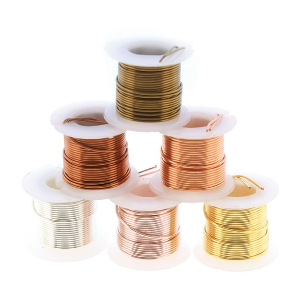 The Beadsmith Wire Elements 22-Gauge Lacquered Tarnish-Resistant Copper Wire for Jewelry Making, 4 Yards Each, 3.66 Meters Each Spool (Assorted Colors)