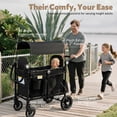 thumbnail image 6 of LINLUX 2 Kids Wagon Stroller, Foldable Outdoor 2-Seat Stroller Wagon, Removable Canopy, 55 Pound, Black, 6 of 7
