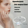 thumbnail image 3 of Silver Nose Ring - Dainty 10mm Hoop 18 Gauge Hammered Piercing – 3mm Fire White Opal - Snug 925 Sterling Silver Nose Piercings – Body Jewelry Piercing Hoops, 3 of 6