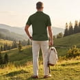 thumbnail image 7 of Homeyce Short Sleeve Polo Shirts for Men Collar Button Shirts Casual Lightweigt Fashion Work Polo Tee Knitted Textured Short Sleeve Tee Shirt,Green L, 7 of 7