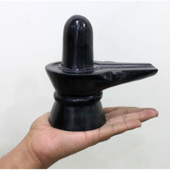 eSplanade Marble Shiva Lingam Shiv Ling Idol Murti Statue (Black Lingam)