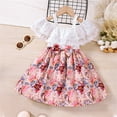 thumbnail image 2 of Otqutp A&nbsp;Line Sundress for Toddler Girl's Floral Short Sleeve Dresses Kids Ruffle Lace Camisole Sundress For Casual Dress 2 To 6Years, 2 of 8