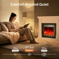 thumbnail image 5 of FURRYFECTION 40" Electric Fireplace with Mantel, Freestanding Fireplace Heater TV Stand with Adjustable 3D Flame, Remote Control, 1500W, White, 5 of 8