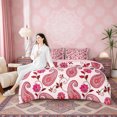 thumbnail image 4 of Erosebridal Girls Paisley Twin Bedding Sets, Pink Vintage Flower Bedding Comforter Set, Pink Reversible 7-Piece, 4 of 6