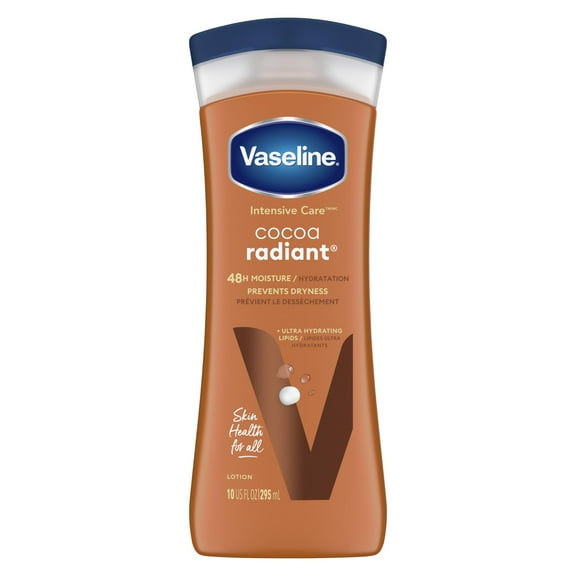 Vaseline Intensive Care Body Lotion Cocoa Radiant for Dry Skin Lotion Made with Ultra-Hydrating Lipids and Pure Cocoa Butter for a Long-Lasting, Radiant Glow 10 oz C14