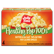 Jolly Time 100 Calorie Healthy Pop Butter Microwave Pop Corn, 1.2 oz, 10 Ct