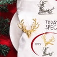 thumbnail image 1 of Christmas Elks Napkin Clasp, Restaurant Metal Ring, Durable Steel Construction, Elegant Elk Design, For Holiday Dining, Table Setting Decor, Kitchen Tableware Accessory, Stainless Steel Finish, 1 of 8