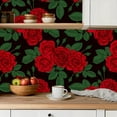 thumbnail image 5 of Peel and Stick Wallpaper Canvas Contact Paper beautiful vintage seamless bouquets roses leaves design greeting Self Adhesive and Removable 24in x 118in, 5 of 8