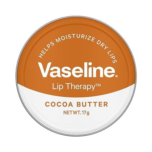 Vaseline Lip Tins Cocoa Butter, 17G|Infused With Cocoa Butter For Hydration & Glossy Shine, Transparent