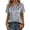 Gray, variant on Blouses for Women Dressy Floral Print Short-Sleeve Button-Down Shirts Spring Basic Collar Tops Trendy Outwear Gray L