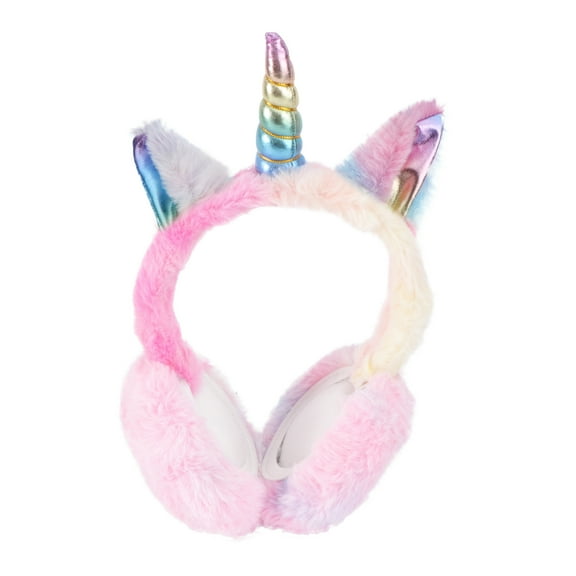 AURARMLET Unicorn Design Plush Ear Warmers with Anti Slip Texture for Comfortable Ear Warming in Pink 1PC