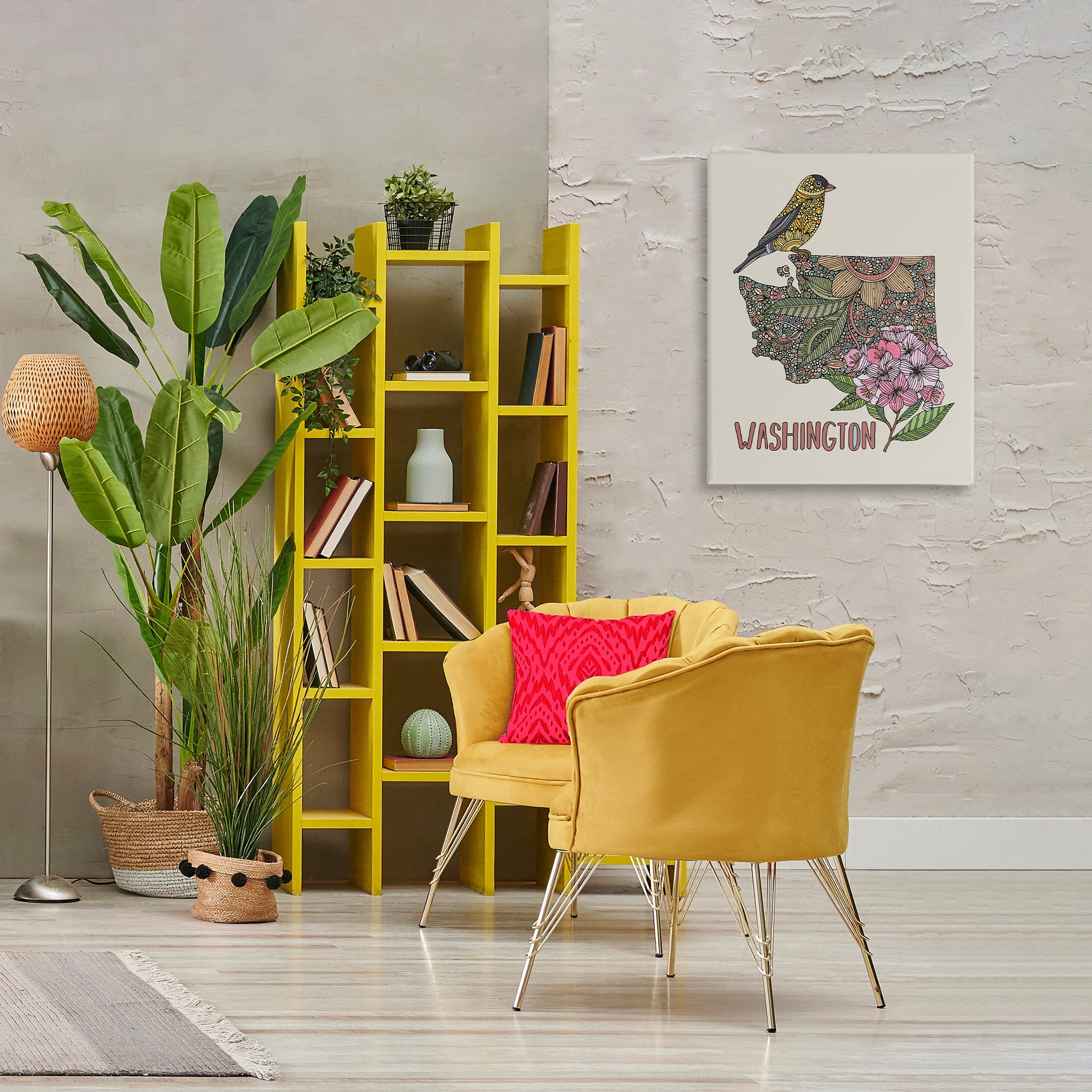 Stupell Industries Floral Washington State Botanical & Floral Painting Gallery Wrapped Canvas Art Print Wall Art, 24 x 30