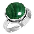 thumbnail image 1 of 925 Silver Ring For Women - Men Green Real Malachite Stone Silver Ring Size 8 May Birthstone Boho Silver Ring Size 8 Gift For Sister On Easter 925 Silver Jewelry With Gemstone, 1 of 6