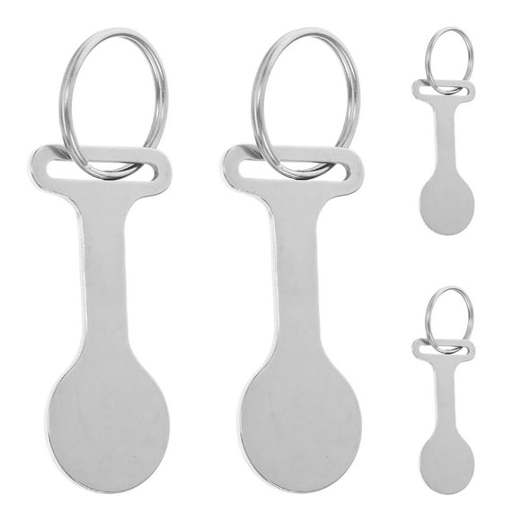 KAKOWELY Porte-Quarts pour Pièces 4 Pcs Chariot de Magasinage en Acier Inoxydable Jeton Porte-Monnaie en Métal Porte-Clés Bricolage Panier d'Achats Jeton Porte-Clés Anneaux de Clés pour Pratique Portable