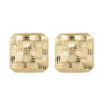 thumbnail image 2 of KoolJewelry 10k Yellow Gold Weave Design Square Post Earrings, 2 of 4