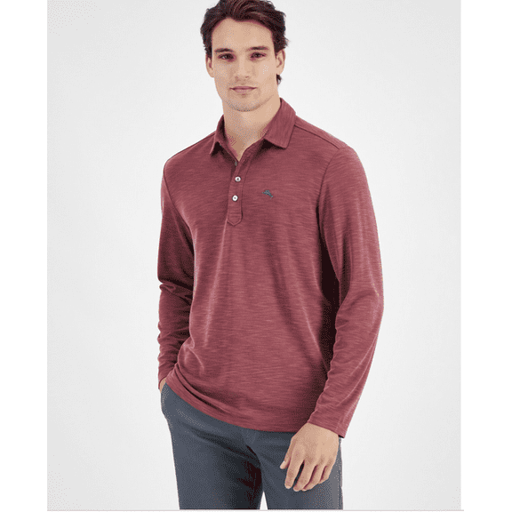 Tommy Bahama Men's Golden Sands Long-Sleeve Polo Shirt - Pinot Noir