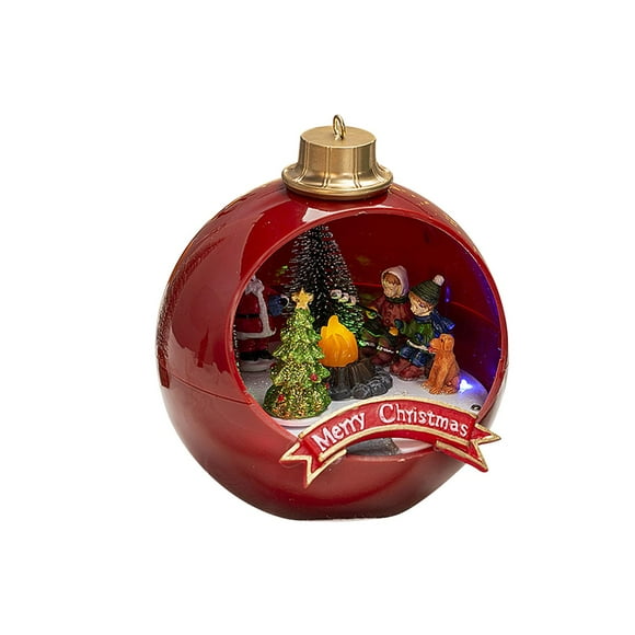 Rongfmy Christmas Scene LED Houses Battery Operate Light Ornaments Lighthouse Statue for red