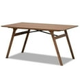 thumbnail image 3 of Bowery Hill Grey Leather and Brown Finished Wood 7-Piece Dining Set, 3 of 9