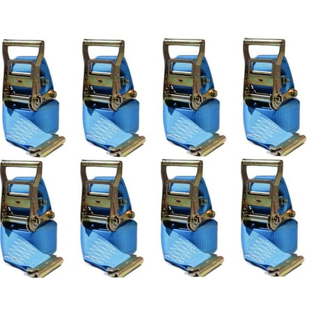 

2 in x 20 ft Van Ratchet Strap Logistic E-Track w/ Spring E 8 PACK | R20E