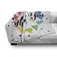 thumbnail image 3 of Romantic Soft Flannel Fleece Throw Blanket, Thank You Note with Rainbow Like Colored Round Made from Hearts Image, Cozy Plush for Indoor and Outdoor Use, 70" x 90", Multicolor, by Ambesonne, 3 of 6