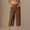 *Brown, variant on Womens High Waist Wide Leg Cropped Pants , Lightweight Casual Work Office Capri Pants Army Green,Womens Plus S