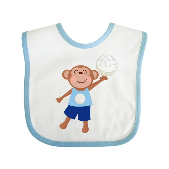 Inktastic Volleyball Player Boys Cute Monkey Boys Baby Bib