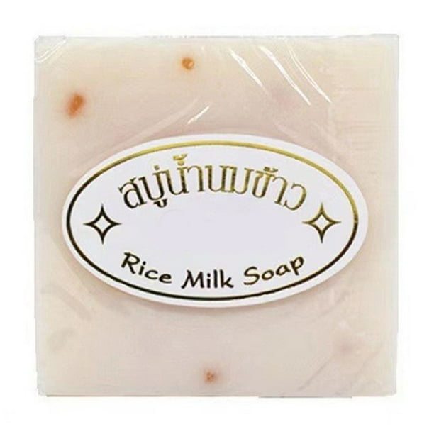 Jabón de manos, jabón de arroz tailandés de 65 g, jabón para lavar y bañarse, control de grasa, limpiador facial para mantener la fragancia, producto para el cuidado de la piel.