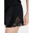thumbnail image 5 of Joyspun Women’s Lace Trim Satin Cami and Shorts Set, Sizes S-3X, 5 of 6