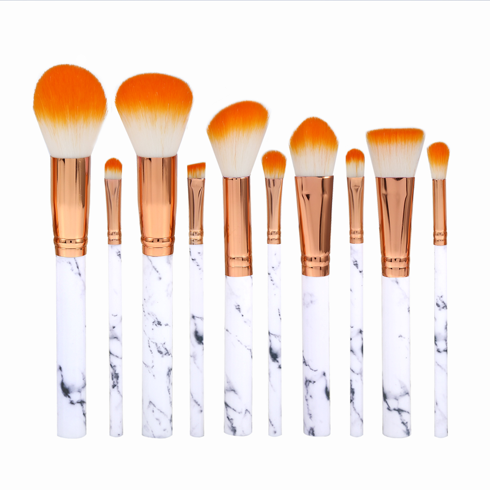 FAGINEY 10 Pcs Makeup Brushes Premium Synthetic Foundation Powder